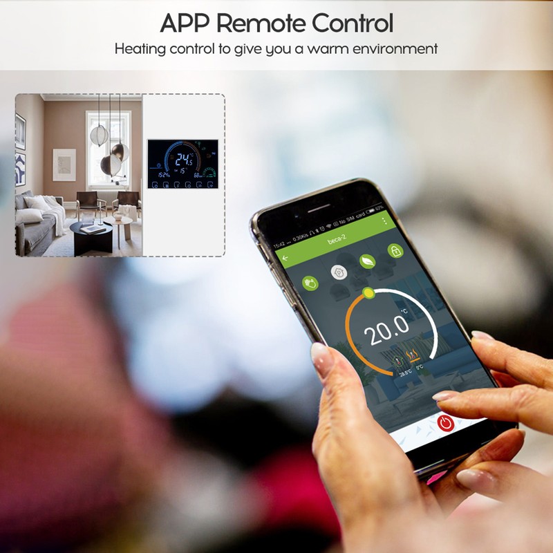 3A 95~240V Water Heating Energy Saving Smart Thermostat with Touchscreen
