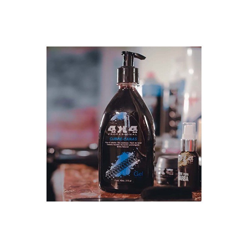 Gel Cubre Canas 4x4 Negro - Gel para Cabello para