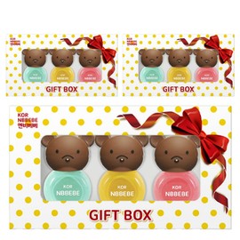Enbebe Children's Nail Polish 3-piece Gift Set, Funny Pink + Funny Mint + Vivid Yellow, 3 Pieces / 엔비베베 어린이 매니큐어 3종 선물세트, 퍼니핑크 + 퍼니민트 + 비비드옐로우, 3개