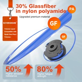 Rivershine AC14RL3A Weed Eater String, 11ft 0.065" Spool Line, Compatible with Ryobi One+ 18V,24V,40V Cordless String Trimmer