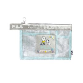 Fila Women's Makeup Case, Pouch, Cute, Snoopy Collaboration, Peanuts SNOOPY Peanuts Accessory Case, Makeup Pouch, Cosmetic Pouch, Gift Mini Pouch, Silver