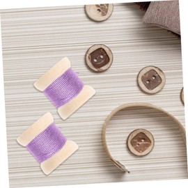 EXCEART 100 Pcs Wooden Spools Wooden Crafts Mini Accessories Thread Stand Sewing Machine Bobbin Wooden Bobbin Spool Thread Floss to Weave Wooden Yellow Antique