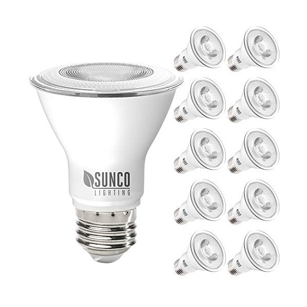 Sunco Lighting 10 Pack PAR20 LED Bulbs 50W Equivalent 7W,