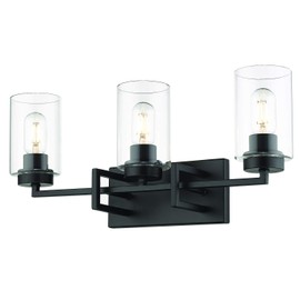 Golden Lighting 6070-BA3 BLK Three Light Bath Vanity, Black