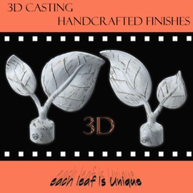 CasaARNO Leaf Shape Curtain Holdbacks Set of 2 Wall Mounted Window Drapery Metal Holdback Hooks for Living Room Bedroom White Brushed Gold