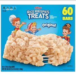 Kellogg's Rice Krispies Treats Crispy Marshmallow Squares Individually Wrapped Bars, 60 Count - 2 Boxes