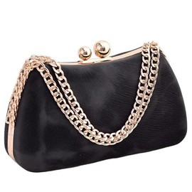 RTGGSEL Women‘s Wedding Cocktail Evening Bag Purse Shoulder Crossbody Bags with Chain Strap Party Prom Satchel Handbag, Black, Evening Clutch Handbag