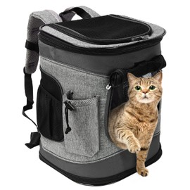 Solaris Adjustable Pet Carrier Backpack for Dogs and Cats, Puppies, Portable Cat Carrier Backpack with Bottle Pocket, Two Mesh Window for Breath