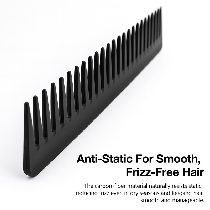 6-Pack Wide Tooth Hair Combs for Men, Durable Detangling &