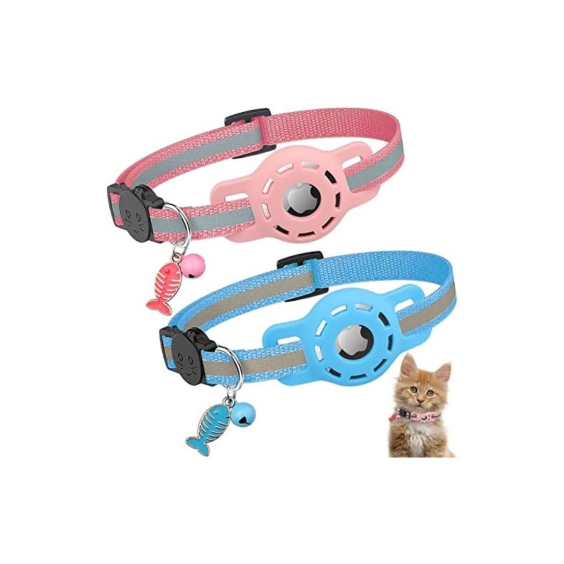 Diyife 2 Pzs Collar para Gatos para AirTag, con Hebilla