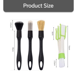 SoeUyd Detailing Pinsel Set, Staubpinsel, Reinigungspinsel Auto, Auto Pinsel Innenraum, 4 Stück Pinsel Autopflege - sanfte Car Detailing Brush - top Auto Pinsel Reinigung Reinigungspinsel Auto Set