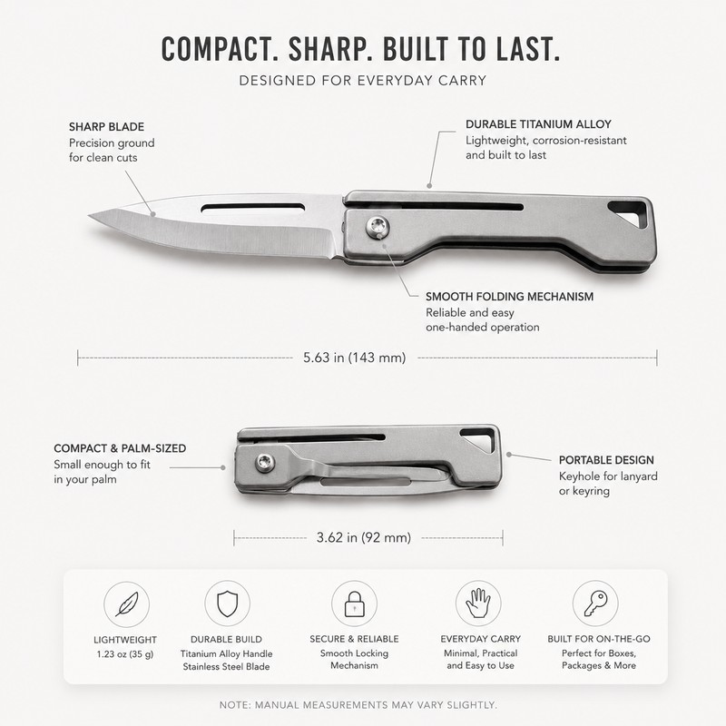 Folding Utility Knife for Camping & DIY – Compact Stainless