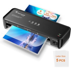 Bonsaii 9-Inch Thermal Laminator, Never Jam Technology, Perfect for Documents, Posters, and Photos, Compact and Easy to Use for Home, Office, and School