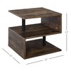 HOMCOM Industrial Modern 3-Tier Side Table or End Desk with