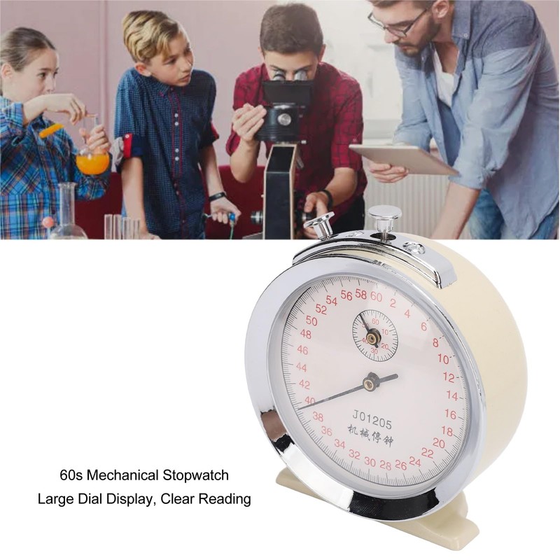 Mechanical Stop Watch, Sports Chronograph Running Timer Handheld Stopwatch, Round