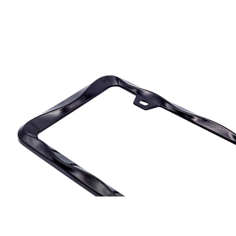 Creathome 3D Curly Wave Pattern Black License Plate Frame from