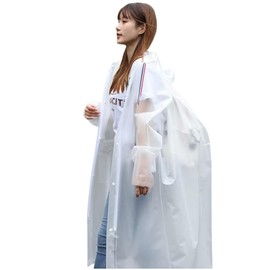 COSSA Women's Raincoat, Bicycle, Backpack, Poncho, Lightweight, For Work or School, Windproof, Waterproof, Unisex, white, 2XL