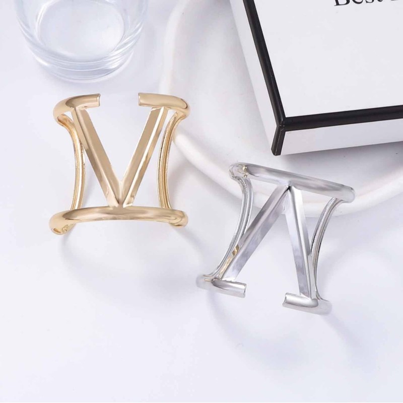 YTDYTD Metal V Cuff Bracelet Women - Hollow Bangle Punk