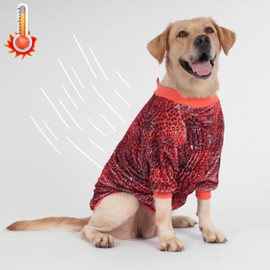 LovinPet Pitbull Fleece Jacket - Upgraded Lightweight Sweater with Pink Dot Leopard Prints, Fashionable Dog Flannel Shirt, Suitable for Large Dogs, 2XL