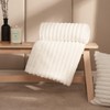 OHS White Blanket Throw Faux Fur Rib, Winter Blanket for