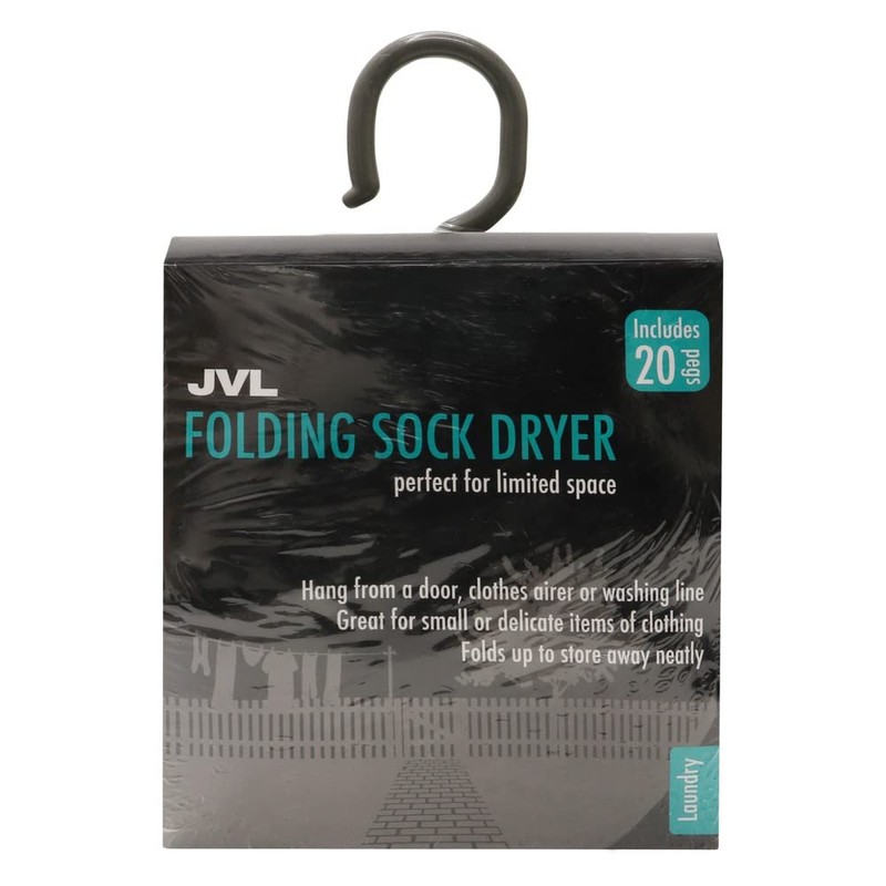 JVL Folding sock hanky dryer complete with 20 pegs