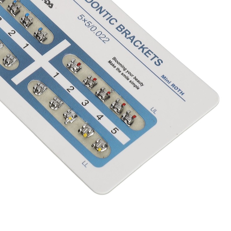 10 Sheets Teeth Brackets Mini Roth Bracket 0.022in 3 Hooks