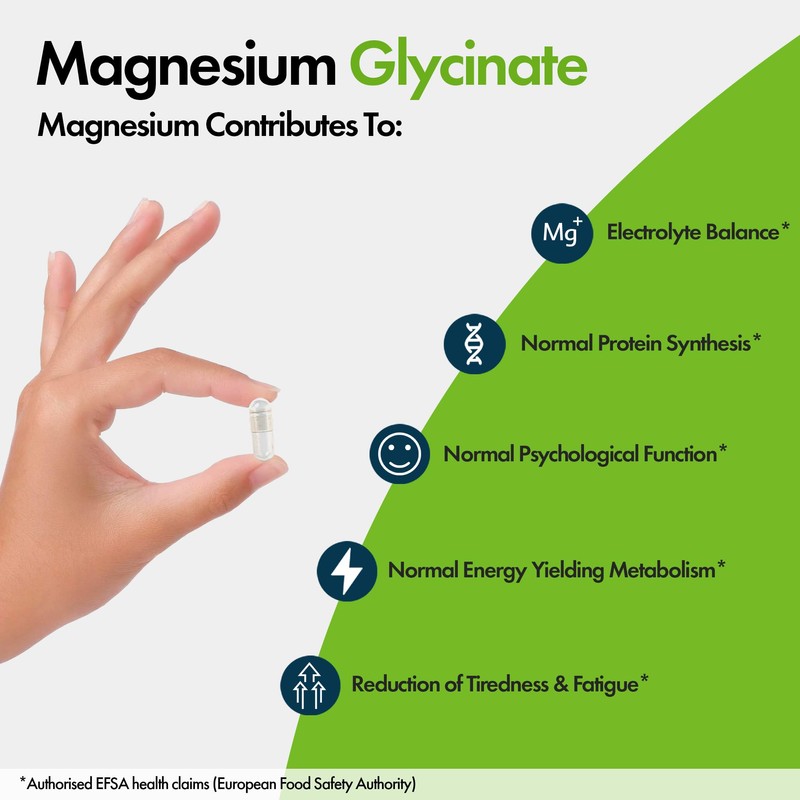 Magnesium Glycinate Supplements | 180 Capsules | True Fully Chelated