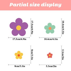 63pcs Flower Wall Stickers for Bedroom, Nursery, Kids Room - Removable Peel & Stick Wall Decals, Waterproof Vinyl Floral Decor for Girls Room, Living Room, Classroom (9 Sheets, No Residue)