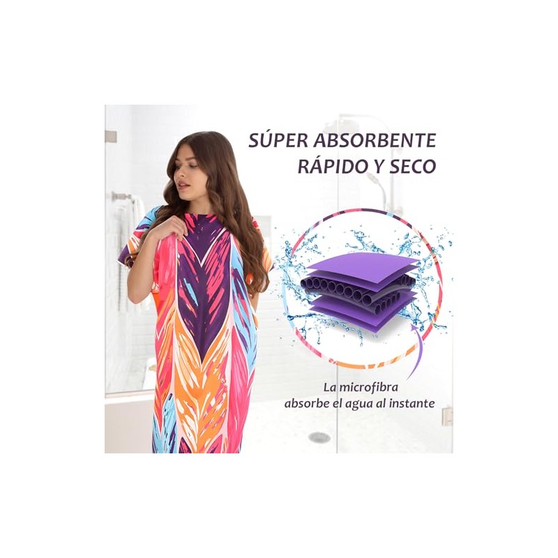 Poncho de Playa, Toalla de Playa con Capucha, Poncho de