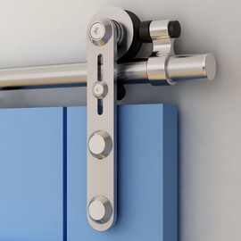 TSMST 5FT Sliding Barn Door Hardware Kit, Stainless Steel Heavy Duty Sturdy Track for Single Wood Door, Slide Smoothly Quietly, Fits 30'' Wide Panel (I Style) I Shape For One Door