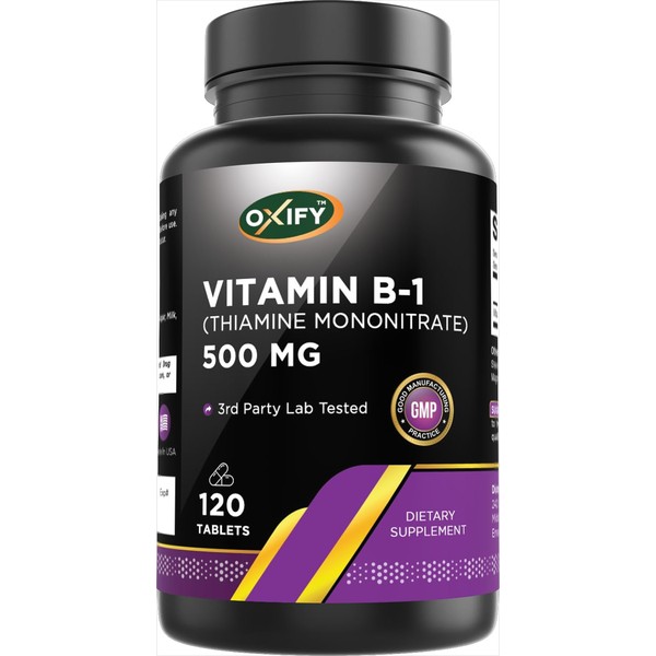 Oxify Vitamin B1 (Thiamine) 500 mg | 120 Tablets |