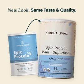 Sprout Living Proteína Vegetal En Polvo Y Superalimentos, Original, Sin Sabor | Proteína Orgánica En Polvo, Vegana, Sin Lácteos, Sin Ogm, Sin Gluten, 