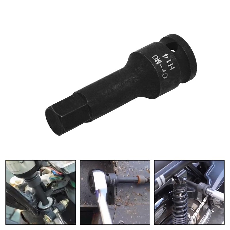 YXQ H14 (14mm) Hex Impact Bit Socket, 1/2-Inch Drive Allen