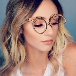 OREUDO Leopard Print Fashion Magnifying Glasses – HD Makeup Mirror & Reading Glasses 2-in-1, with Case & Cloth (coffee brown, 2.0 X)