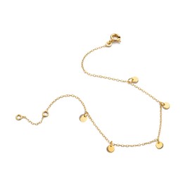 OROVI 9ct Yellow Gold Bracelet with Hanging Plates 18cm, Gold