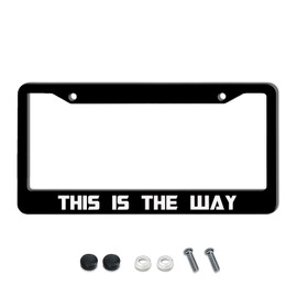 AUCCMORLY This is The Way Funny License Plate Frame Stainless Steel License Plate Frames for Car Decorative Parts Rustproof Cover for Standard Us Canada License Plate Holder 12x6 Inch