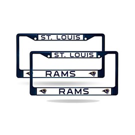 St Louis Rams Nummernschild-Rahmen-Set, verchromt, Metall, Blau lackiert