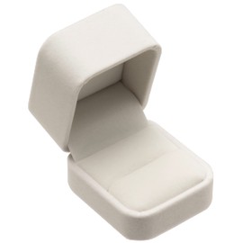 POKOFO Classic Velvet Engagement Ring Box Earring Jewelry Case Gift Box (White)
