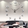 3D Number Large Wall Clock Silent Simple Fashionable Decorative Numeral