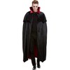 Smiffys Vampire Cape Black Velour with Red Lining Halloween