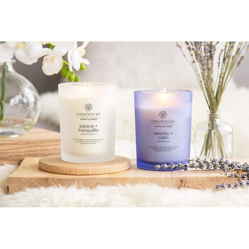Chesapeake Bay Candle Scented Candles, Serenity + Calm (Lavender Thyme)