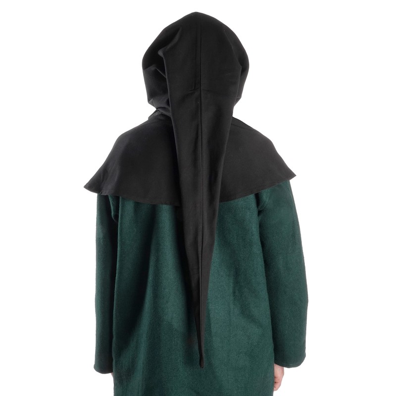 HEMAD Medieval Gugel Cotton/Linen Structure Medieval Clothing, black