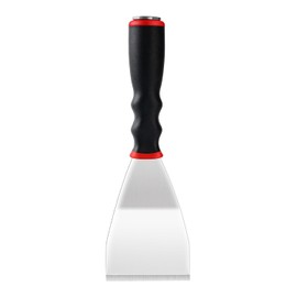 Mister Rui Bent Heavy Duty Scraper, 3 Inch Bent Scraper, Stainless Steel Putty Knife with Hammer End, Spackle Knife with Soft Grip Rubber Handle, Paint Scraper Tool for Wood