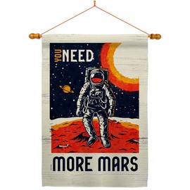 Angeleno Heritage More Mars House Flag Dowel Set Armed Forces NASA Space Program Discovery Sky Astronomy United State American US Decoration Banner Small Garden Yard Gift Double-Sided, Made in USA