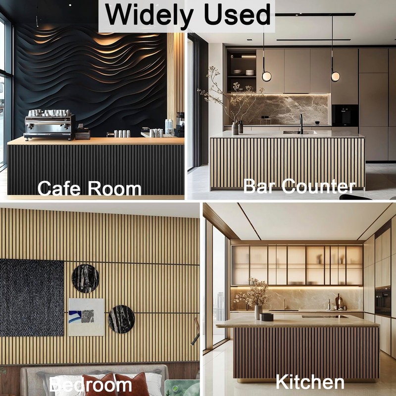 94.5 x 23.6 in Acoustic Wood Wall Panels,3D Flexible Soundproof