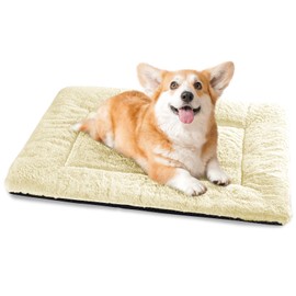 Baodan Dog Bed Medium Small Dogs, Washable Dog Cushion for Small, Medium Dogs, Dog Bed - 75 x 50 cm, Super Soft Cat Bed with Non-Slip Underside, Beige