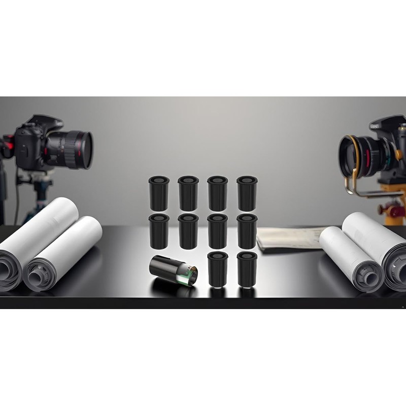 CIFFRA Film Canister Storage Container, 33mm, Black, Pack of 10,