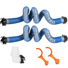 OUTPRIZE 20FT RV Sewer Hose, Heavy Duty TPE Material for Abrasion Resistance and Crush Protection, Camper Sewer Hose Kit with Pre-Attached Bayonet Fittings, 4-in-1 Adapter Elbow and Wrench