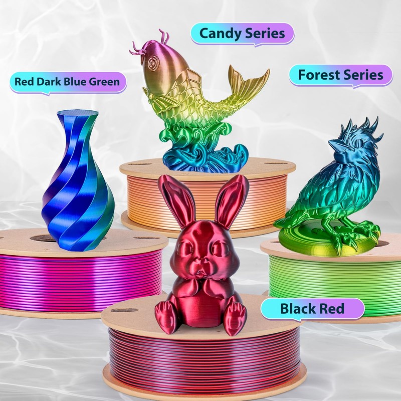 3Dgenius 3D Printer Filament Bundle Silk PLA Filament 1.75mm Pack