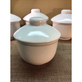 Sterling Vintage Sterling Vitrified China Crock Sugar Bowl With Lid E Liverpool Ohio 1951